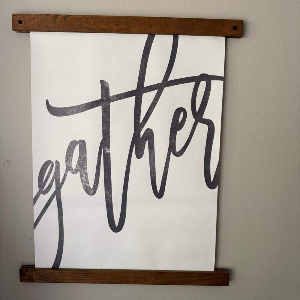 Rustic Wall Hanging with Black Script